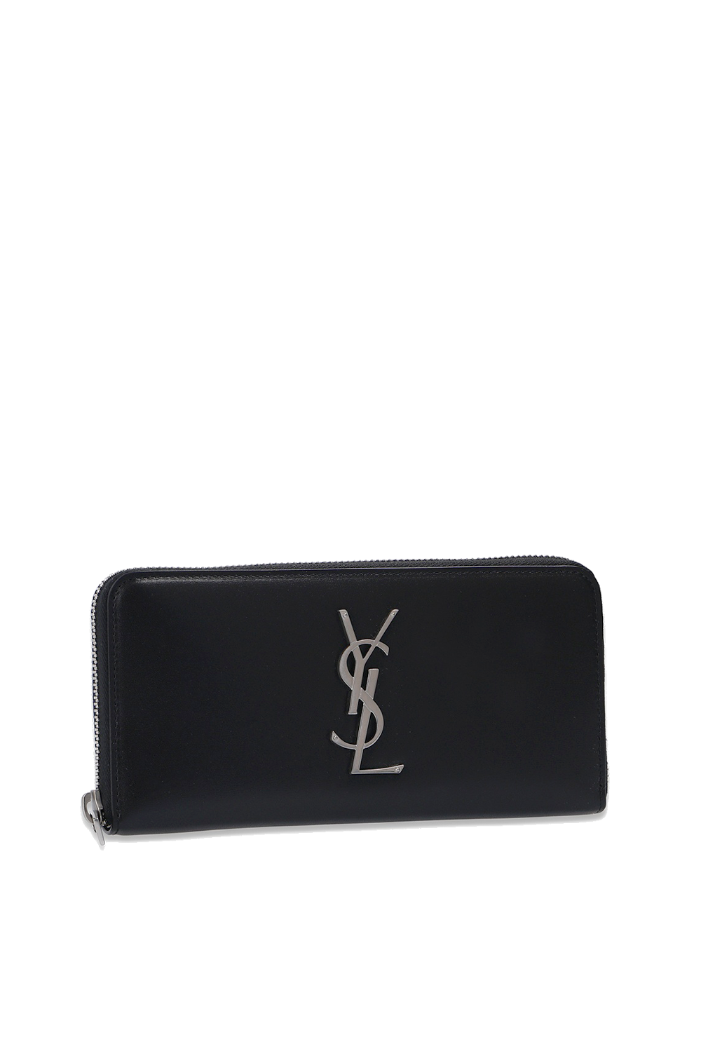 SAINT LAURENTジッパーウォレット YSL LINE compact zippered wallet in grained leather | Saint